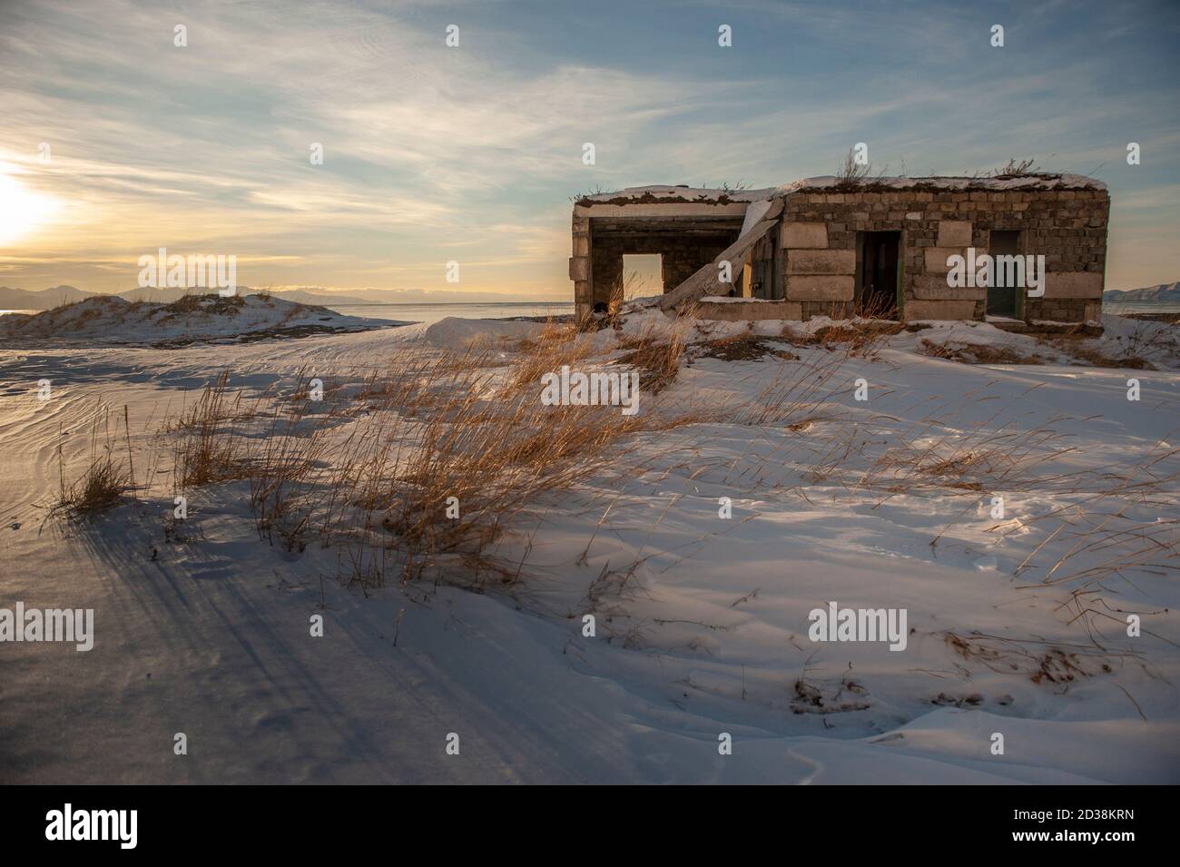 Des bâtiments abandonnés et abandonnés dans l'extrême-Orient russe, Kolyma Banque D'Images