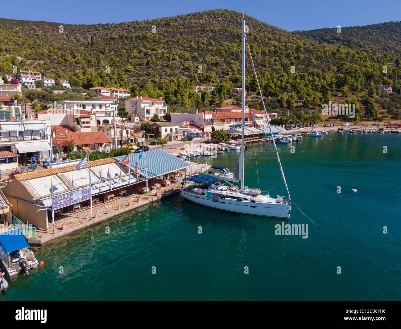 Village de Korfos à Péloponnèse, Grèce Banque D'Images
