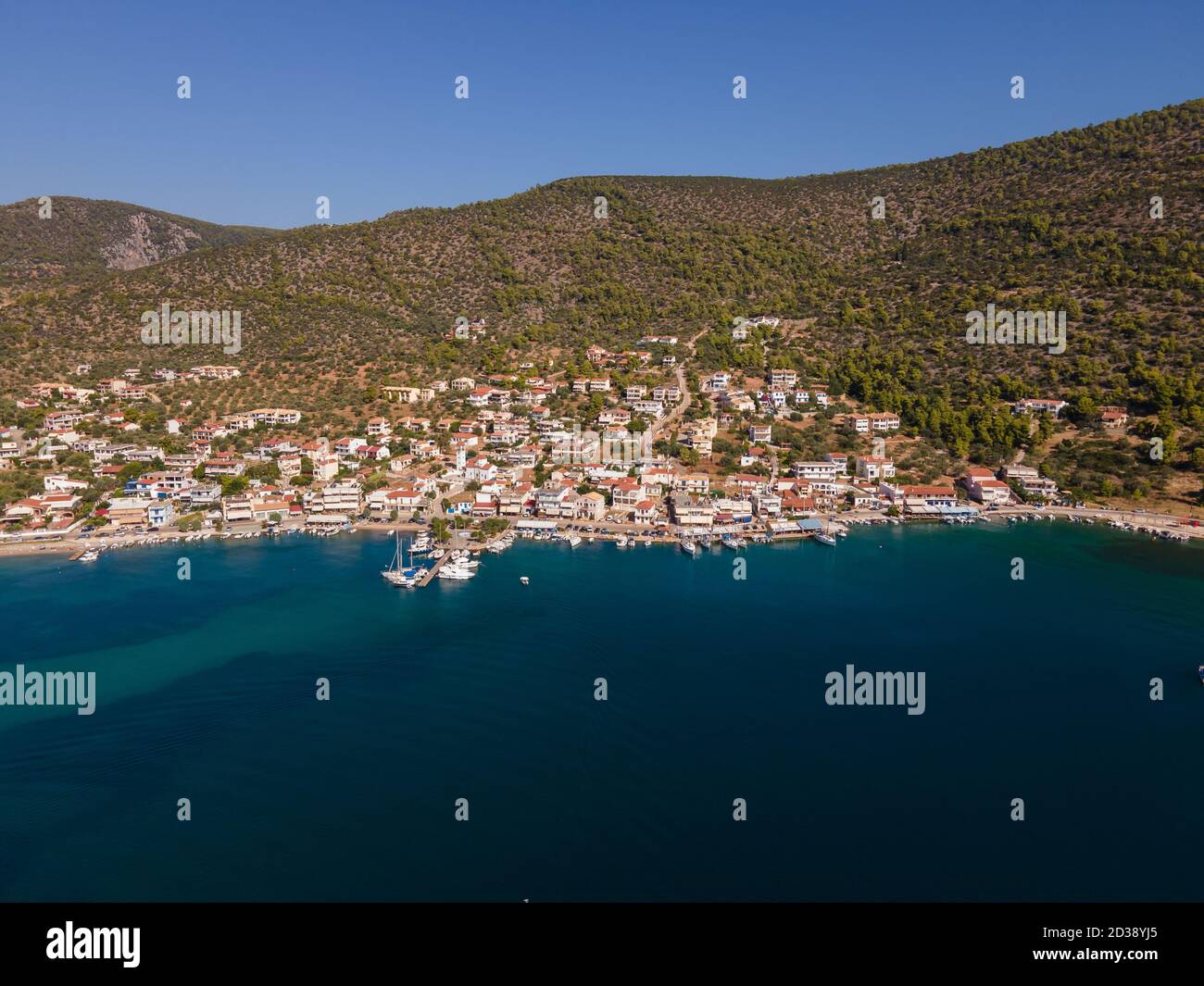 Village de Korfos à Péloponnèse, Grèce Banque D'Images