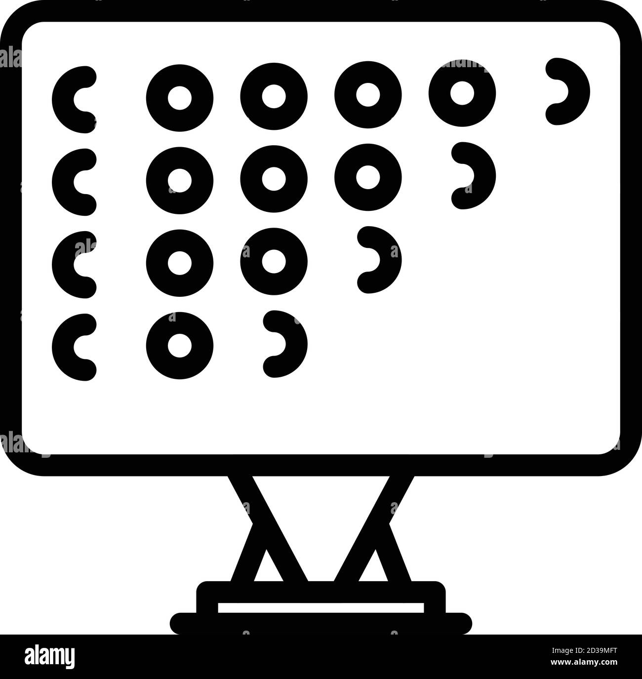 Code sur l'icône du moniteur, style de contour Illustration de Vecteur