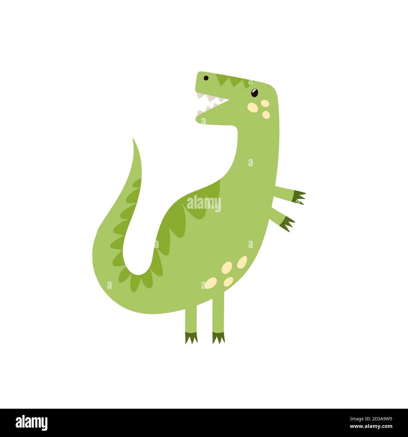 Mignon tyrannosaurus rex dans le style de dessin animé élément isolé. Dinosaure drôle Illustration de Vecteur