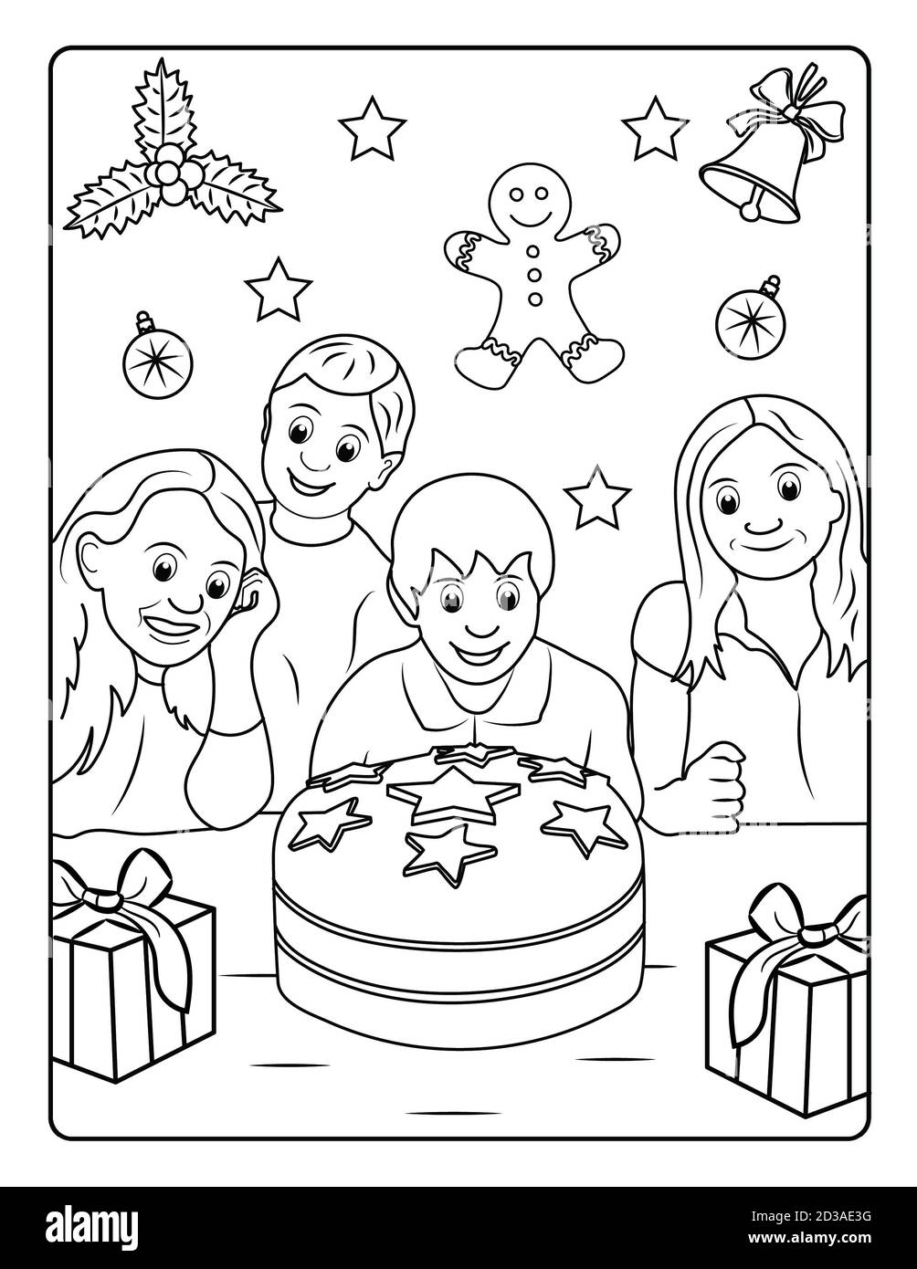 Page de coloriage de Noël pour les enfants Photo Stock Alamy