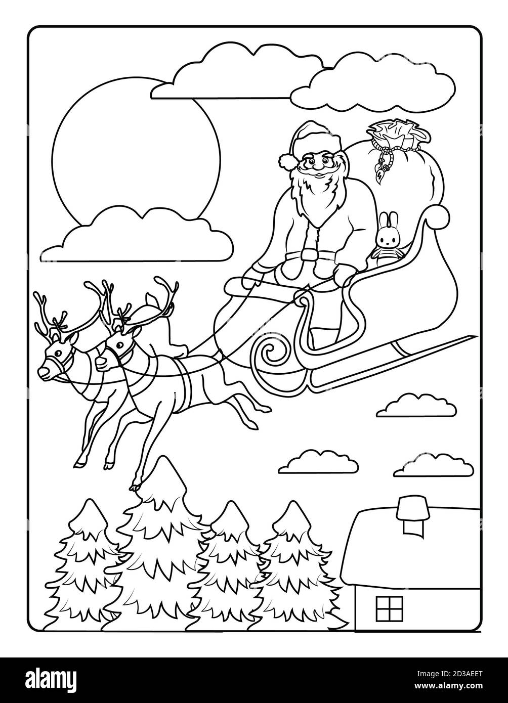 Page de coloriage de Noël pour les enfants Photo Stock Alamy