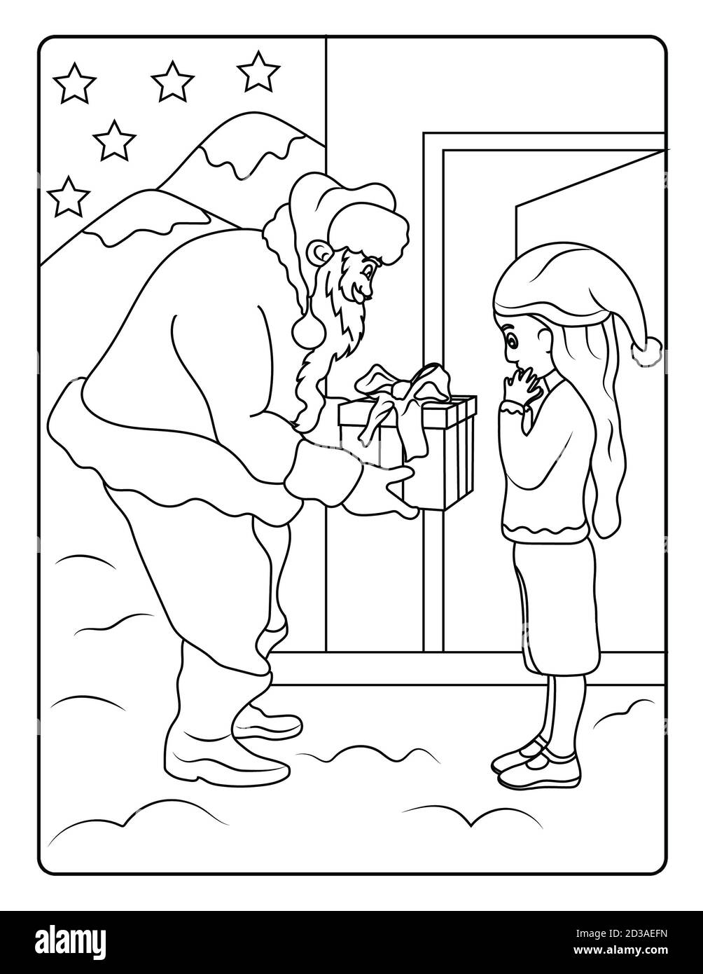 Page de coloriage de Noël pour les enfants Photo Stock Alamy
