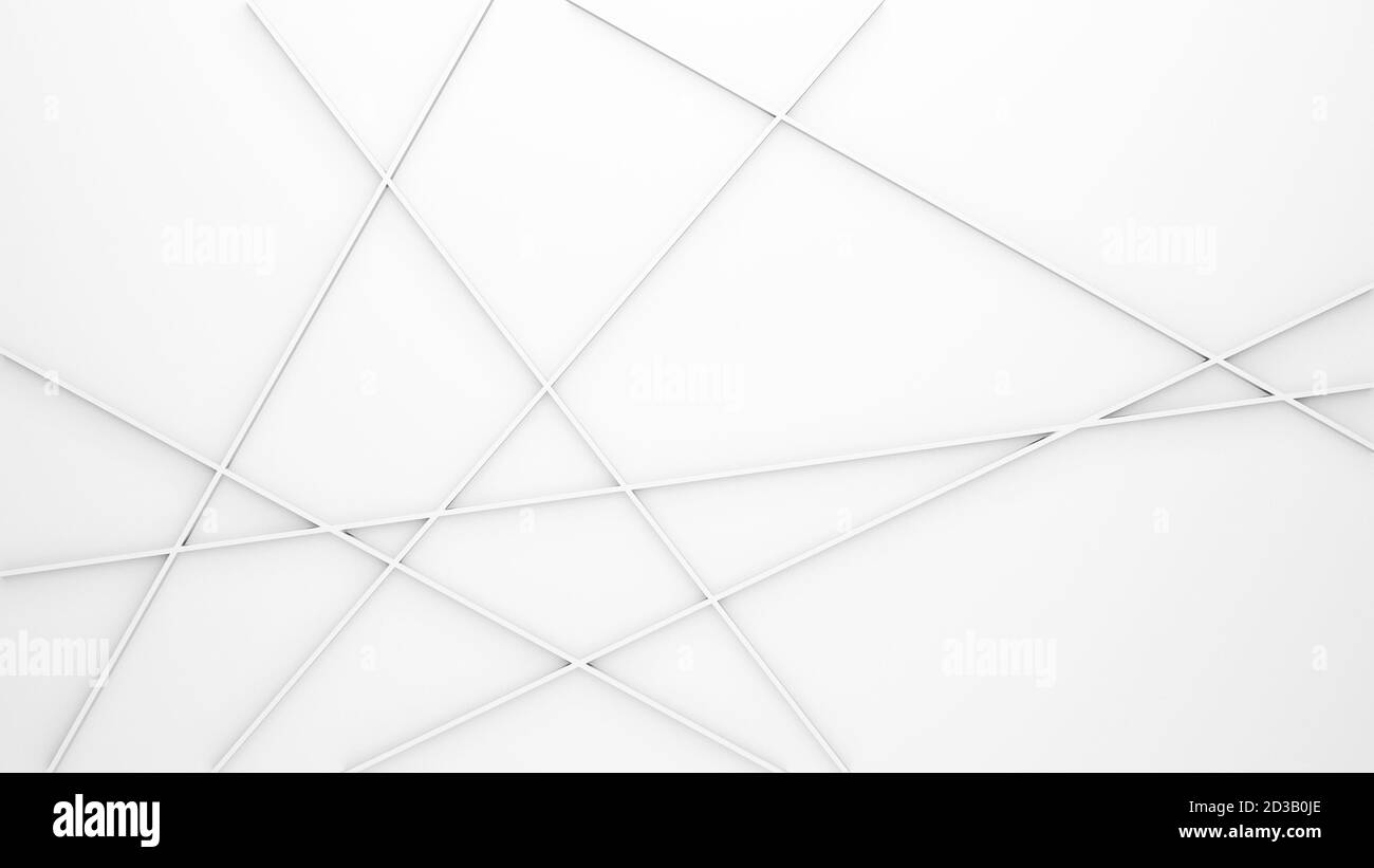 Arrière-plan ou papier peint blanc abstrait avec lignes droites géométriques, minimalisme, conception minimale, illustration 3d, rendu cgi Banque D'Images