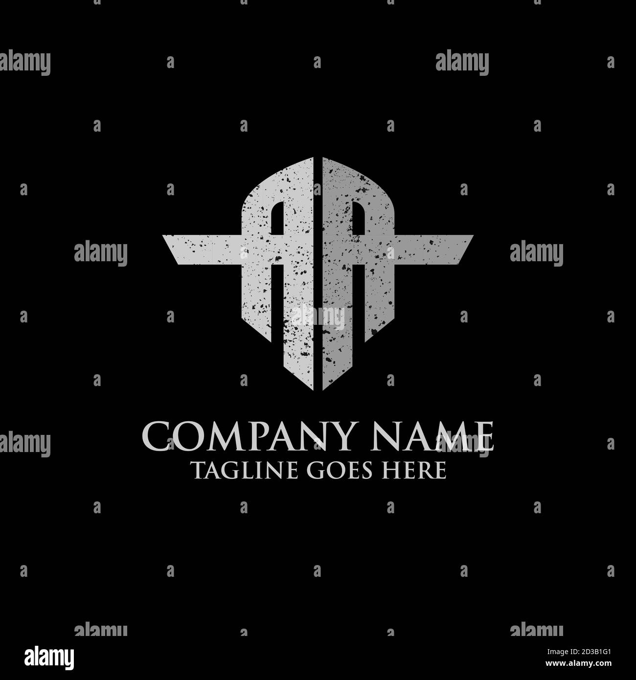 Motif original rustique avec logo AA et motif grunge isolé Illustration de Vecteur