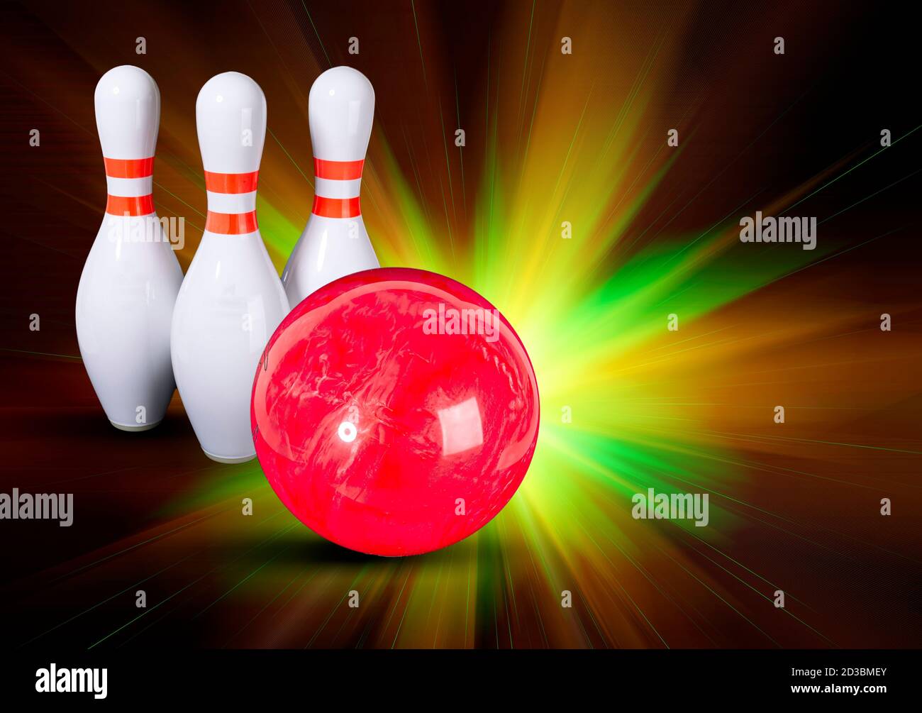 Bowling. Bowling et quilles sur un magnifique fond Banque D'Images