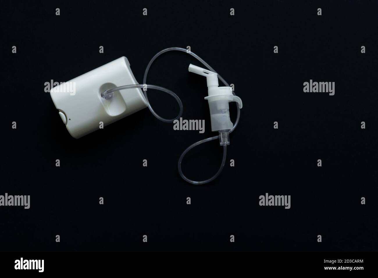 vue de dessus du nébuliseur sur fond noir, traitement de l'asthme Banque D'Images