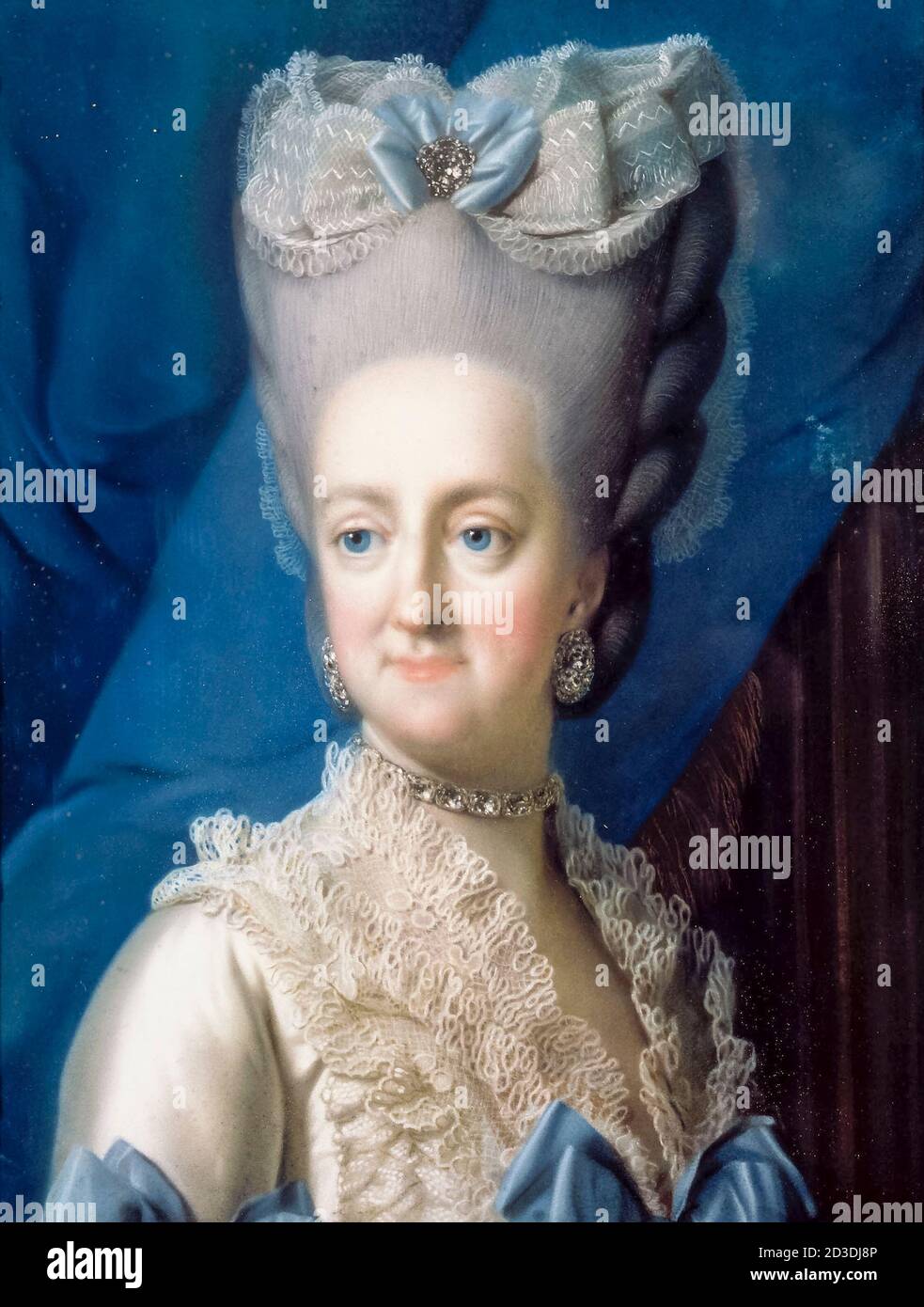 Reine Juliana Maria de Brunswick (1729-1796), Reine du Danemark et de Norvège, portrait peint par Vigilius Eriksen, 1780-1789 Banque D'Images