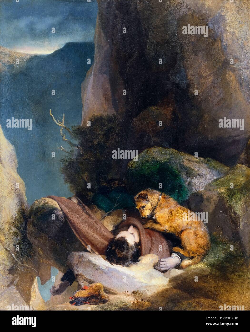 Pièce jointe (représentation visuelle du poème de Sir Walter Scott 'Helvellyn'), peinture de Sir Edwin Henry Landseer, 1829 Banque D'Images