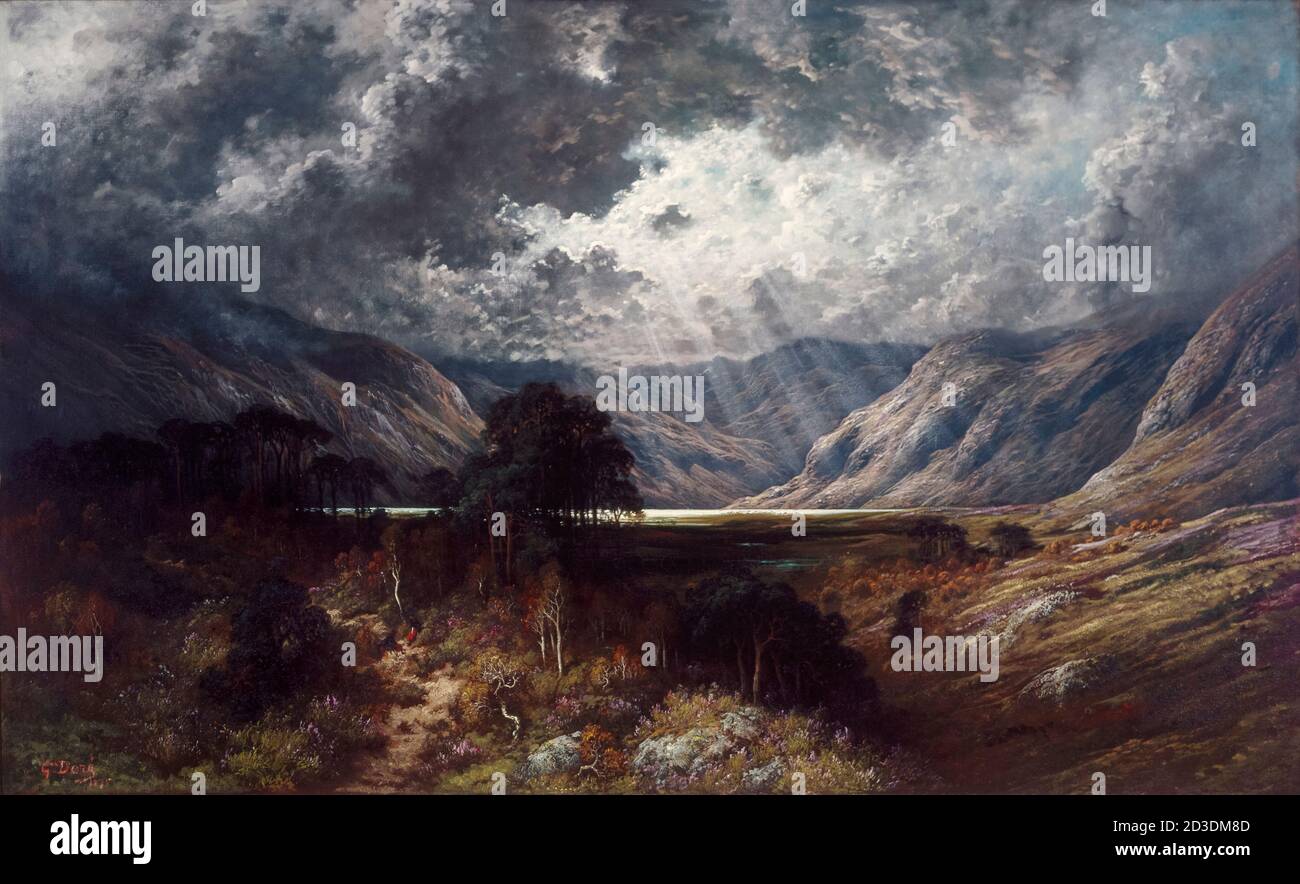 Loch Lomond, Écosse, peinture de paysage par Gustave doré, 1875 Banque D'Images