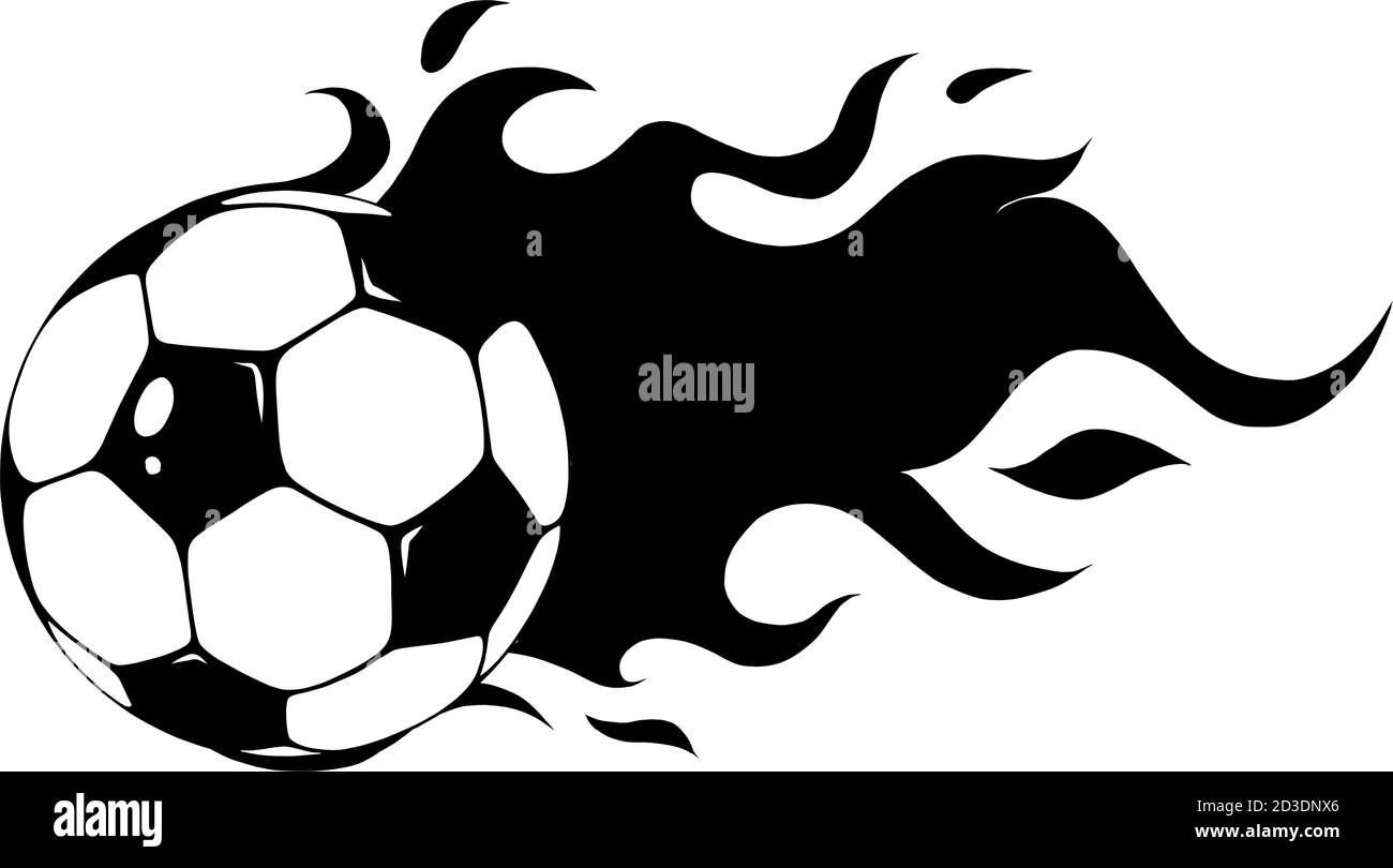 Ballon de football Vector isolé. Ballon de football Vector en noir et