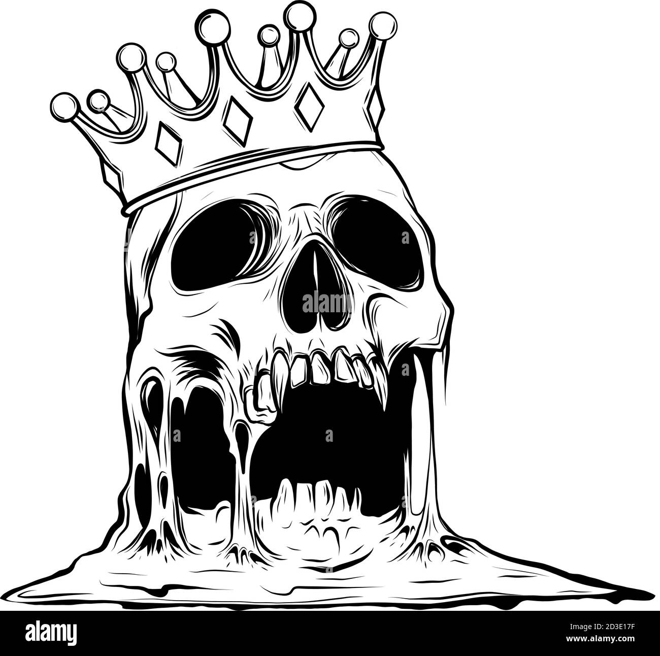 illustration vectorielle avec crâne dans couronne isolée sur fond blanc Illustration de Vecteur