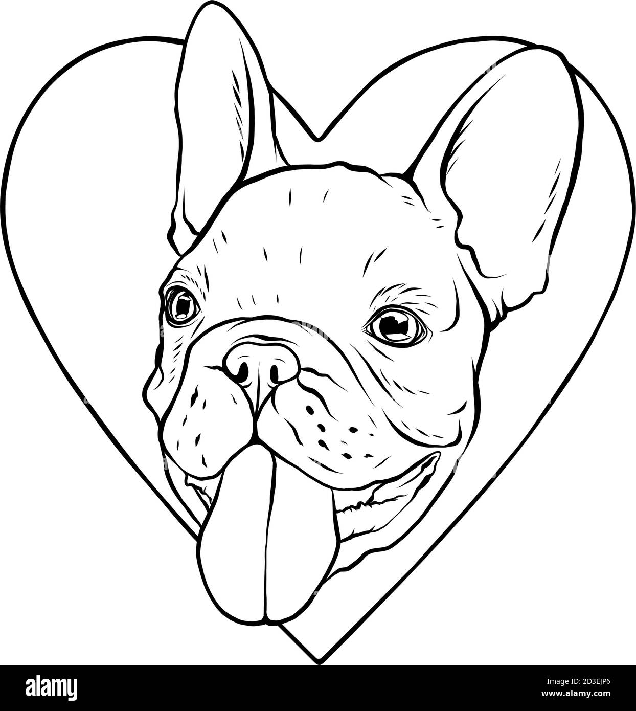 Un logo chien en forme d'amour et une illustration de caractère, pour le logo ou la mascotte des amoureux de chien Illustration de Vecteur