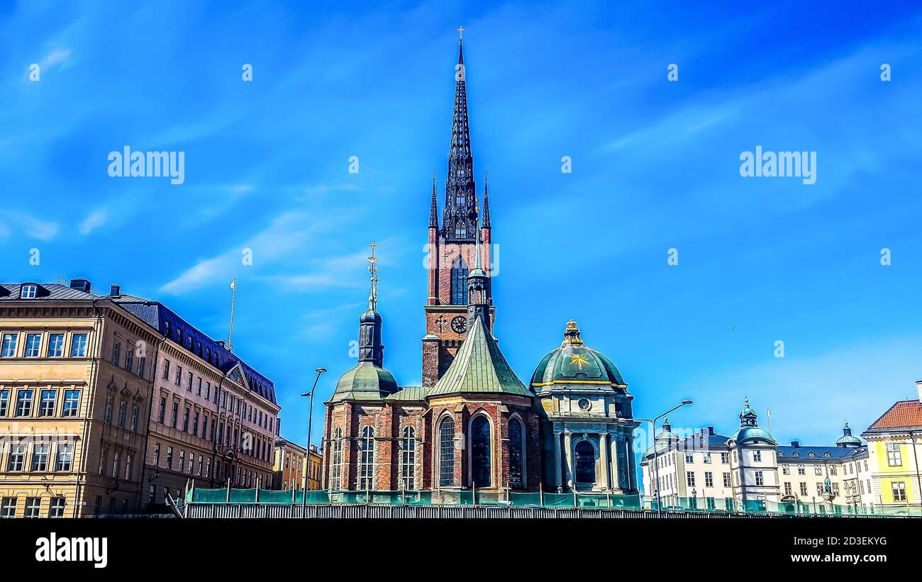 L'église Riddarholm (Riddarholmskyrkan) à Stockholm, Suède Banque D'Images