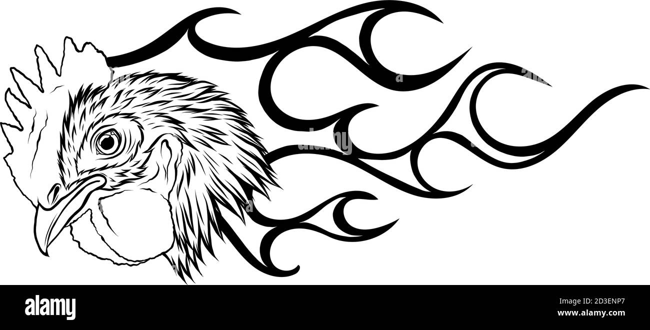 illustration vectorielle du modèle de mascotte du logo d'esport de poulet chaud rooster Illustration de Vecteur