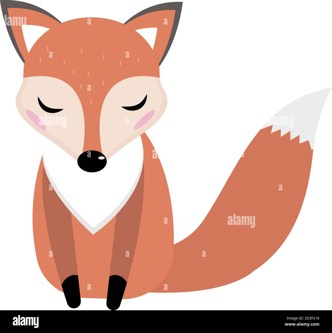 Joli Renard Icon Plat Style Dessin Anime Illustration Vectorielle Image Vectorielle Stock Alamy