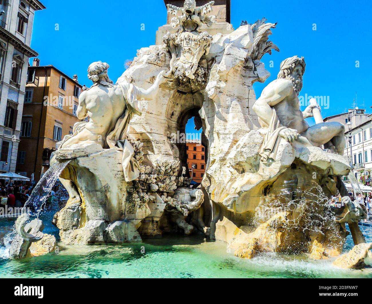 Fontaine « four Rivers » par Bernini, Piazza Navona, Rome Banque D'Images