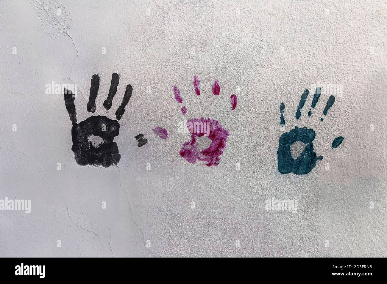 reproductions de palmiers peints sur le mur Banque D'Images