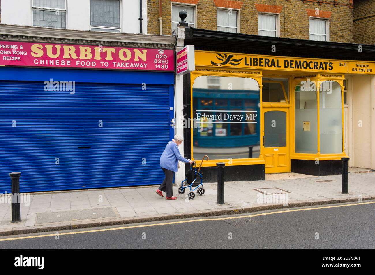 Le bureau de circonscription de la RT Hon Ed Davey, député libéral démocrate de la circonscription de Kingston & Surbitont 21 Berrylands Road, Surbiton, Londres, Royaume-Uni. 12 juillet 2013 Banque D'Images
