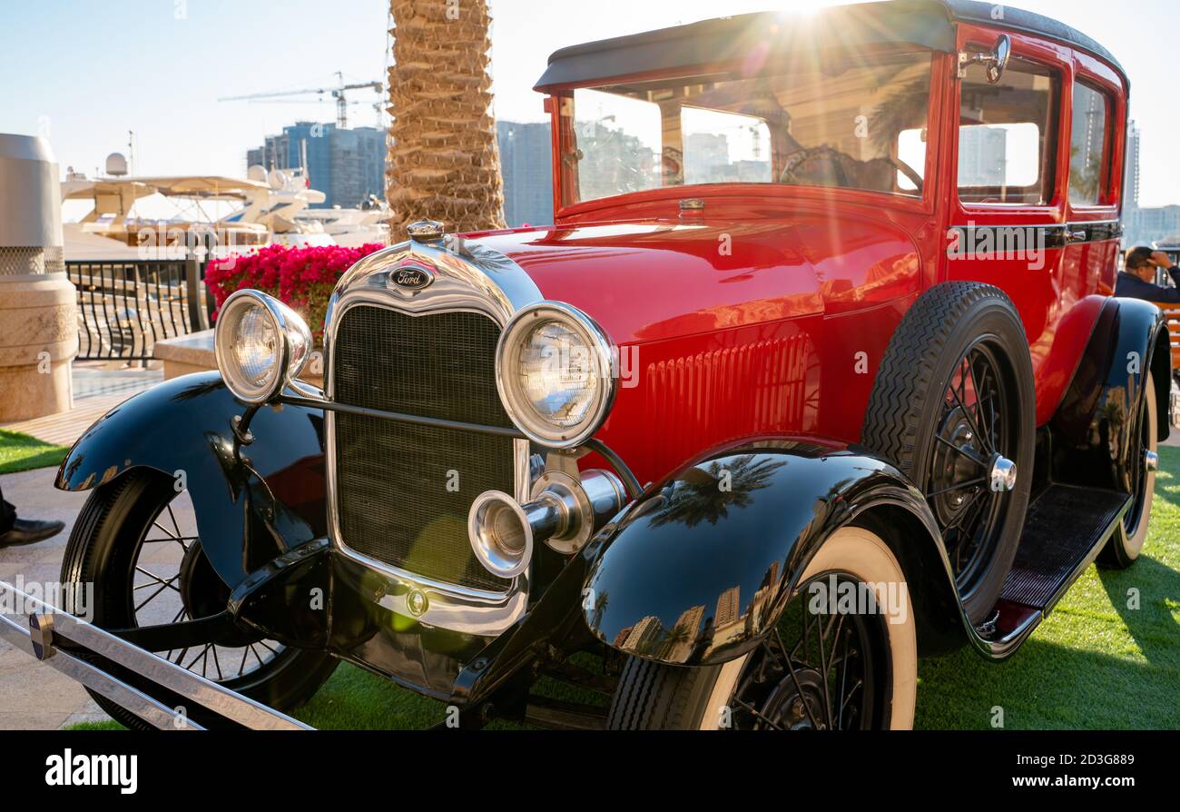 Doha,Qatar- 30 mars 2020: Ford modèle 1929 une voiture classique Banque D'Images