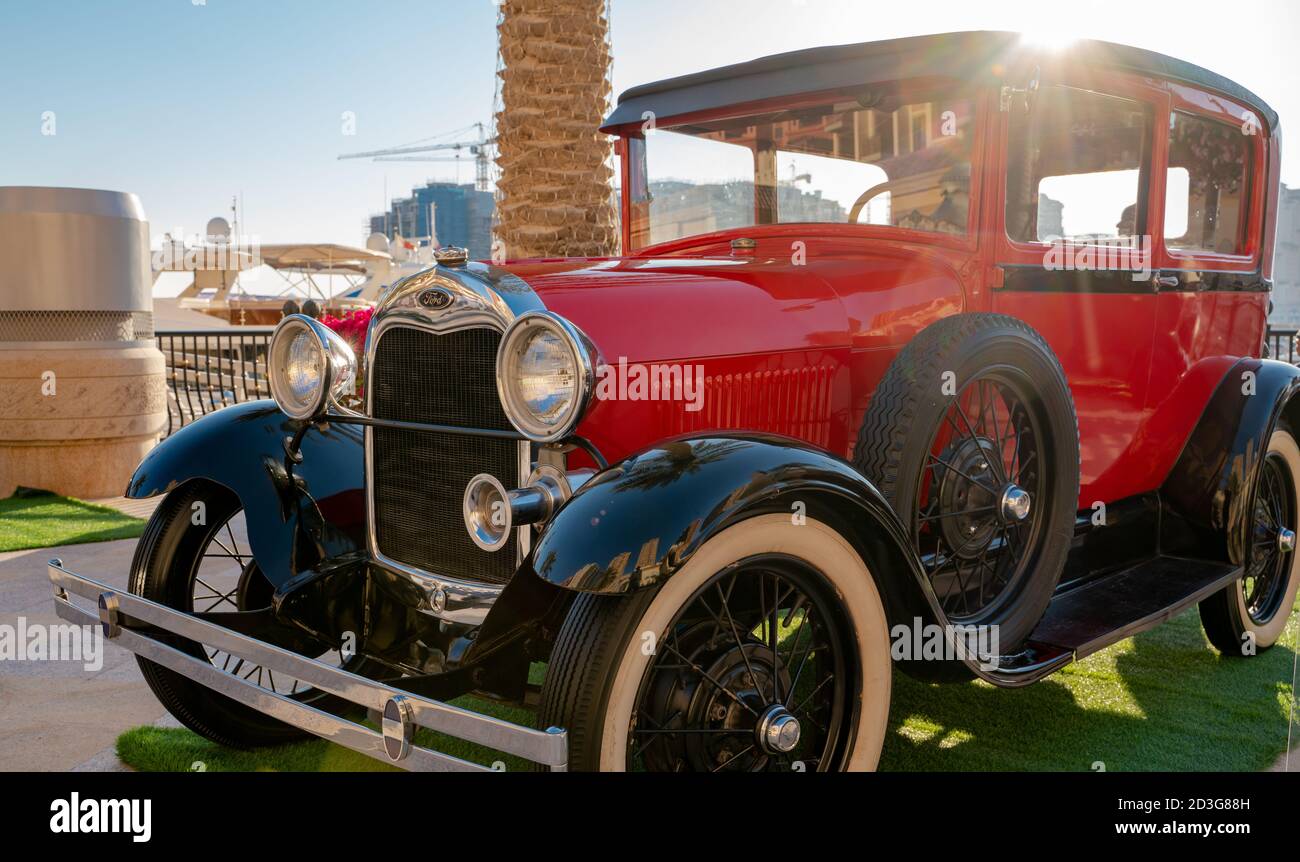 Doha,Qatar- 30 mars 2020: Ford modèle 1929 une voiture classique Banque D'Images