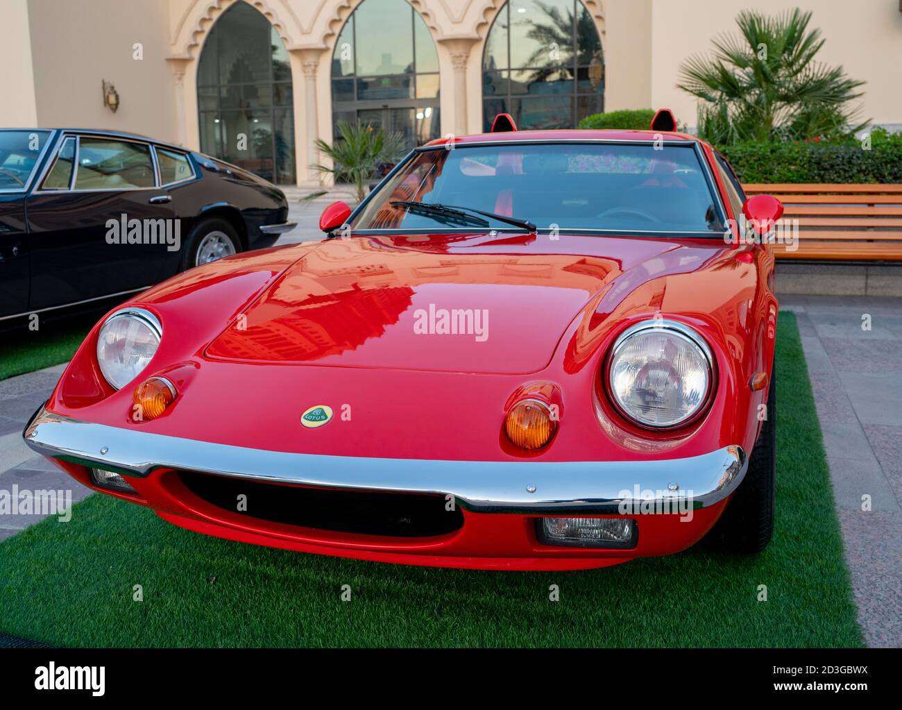 Doha,Qatar- 3 mars 2020 :1972 Lotus Europa car Sports Edition tapez 47 Banque D'Images