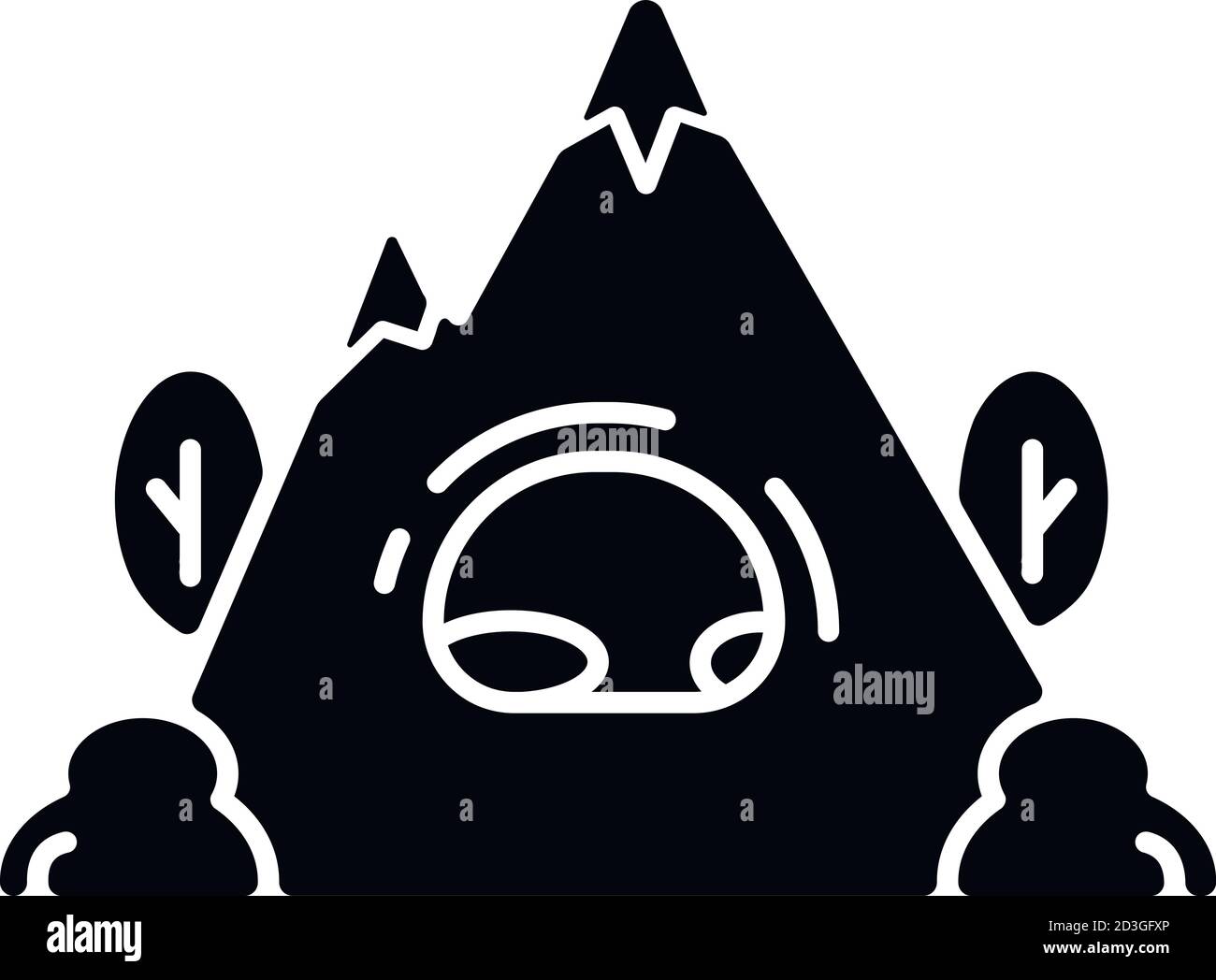 Icône de glyphe noir Rock Shelter Illustration de Vecteur