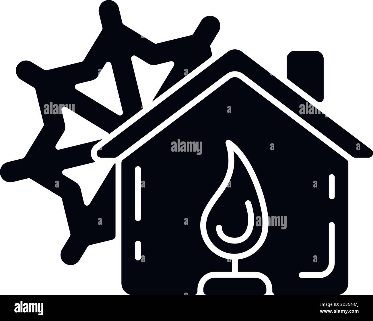 Icône de glyphe noir du centre de réchauffement Illustration de Vecteur