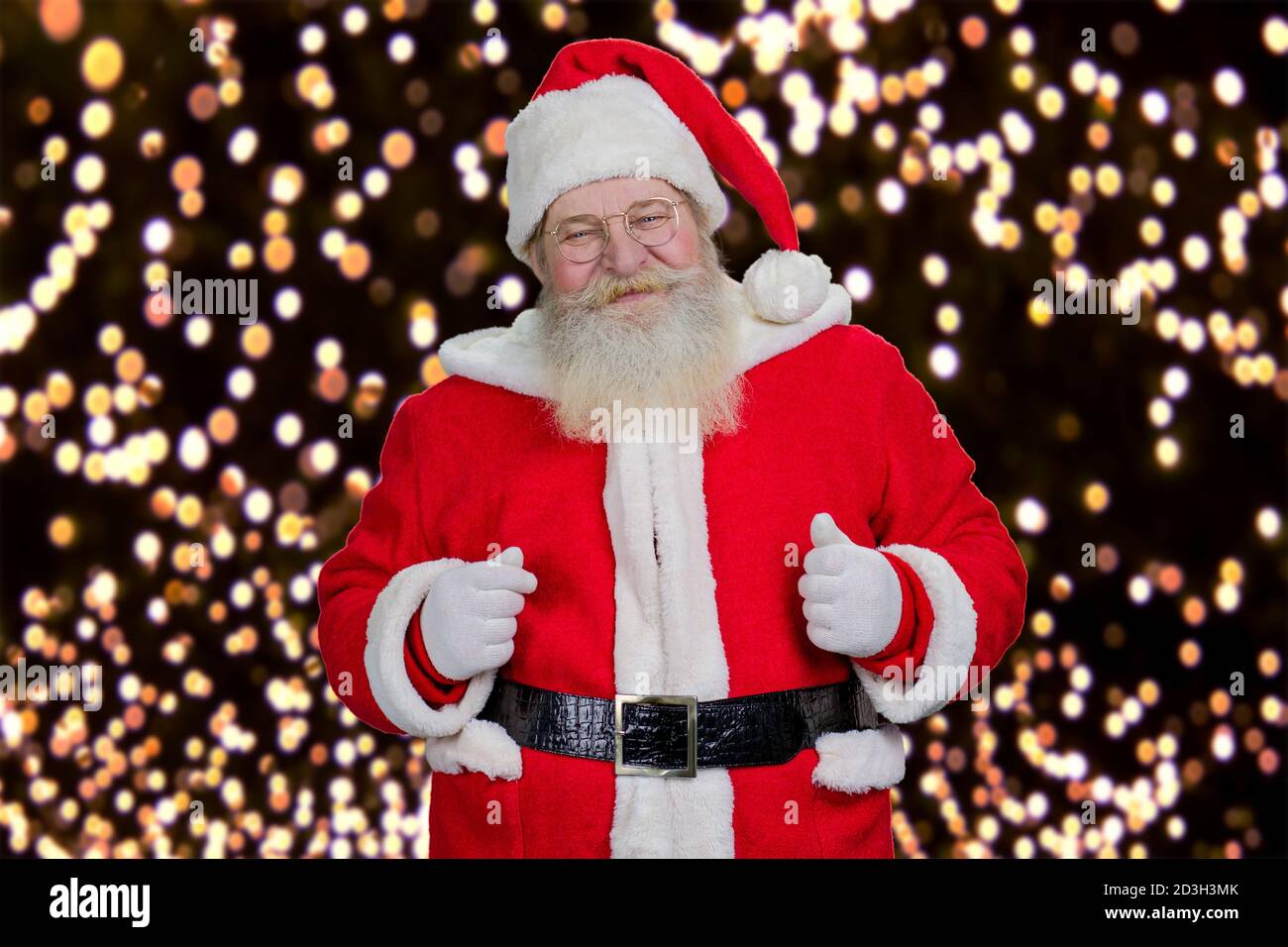 Portrait du Père Noël souriant barbu. Banque D'Images