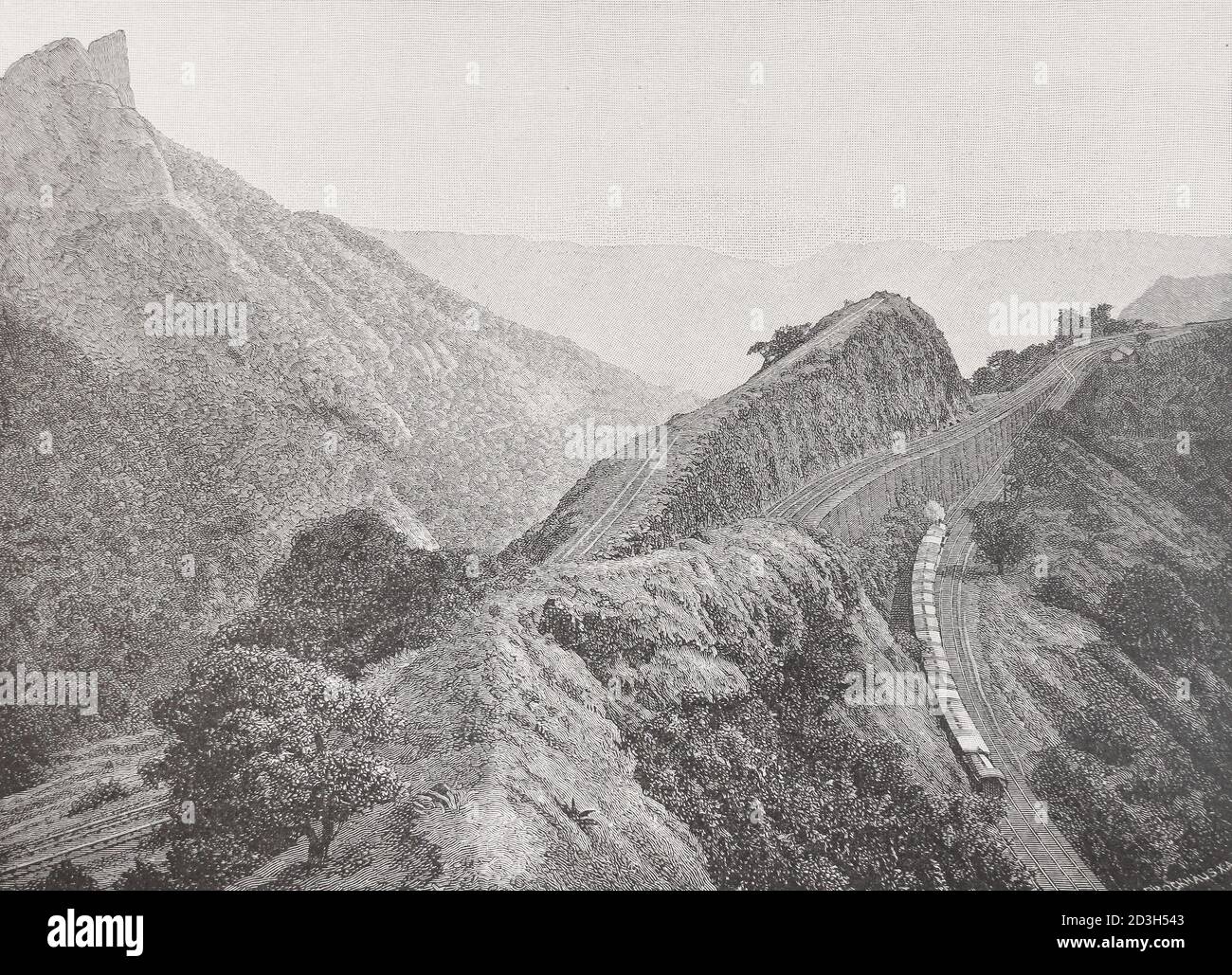 Route de Ghatami. gravure du xixe siècle. Banque D'Images