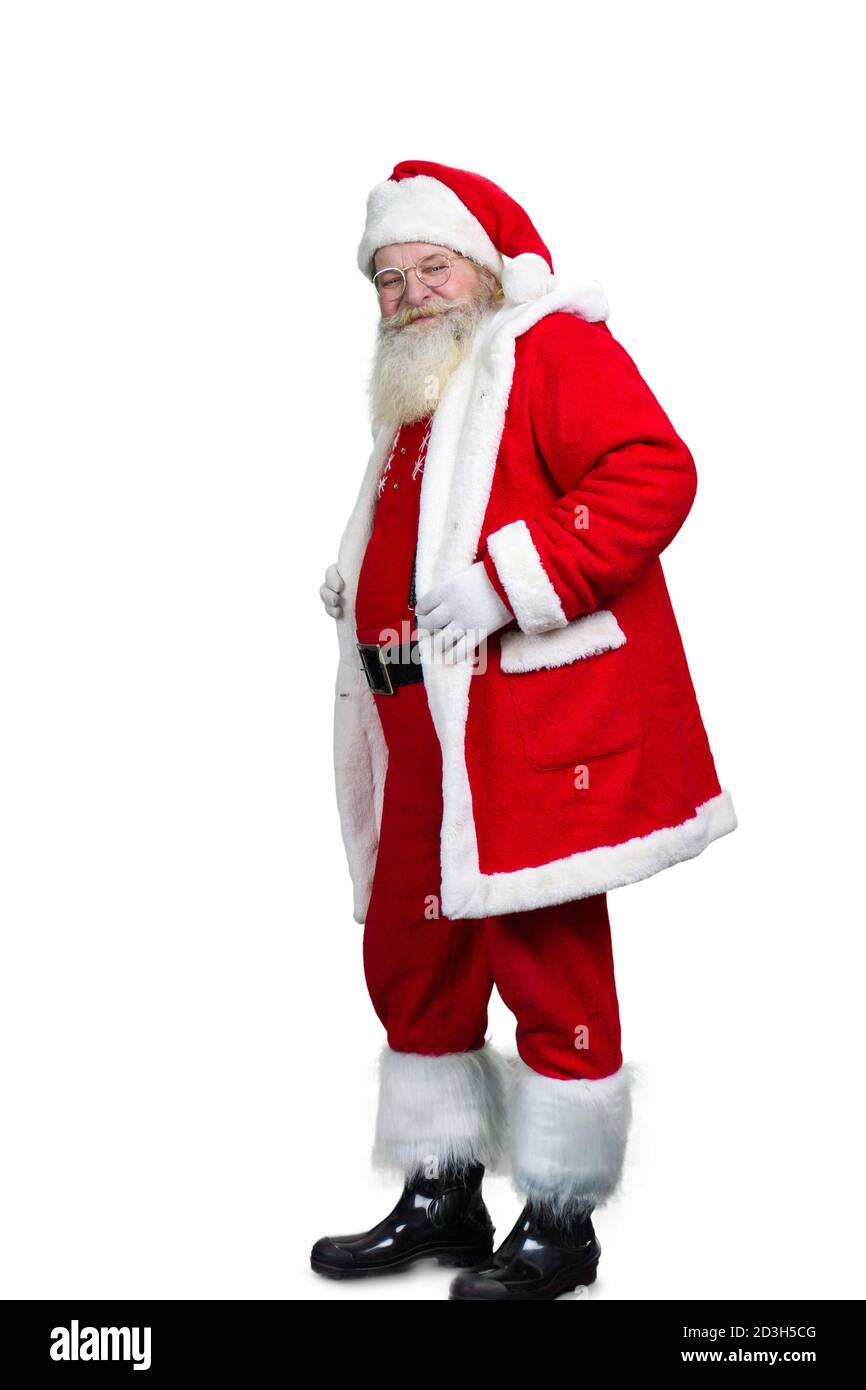 Père Noël isolé sur fond blanc. Banque D'Images