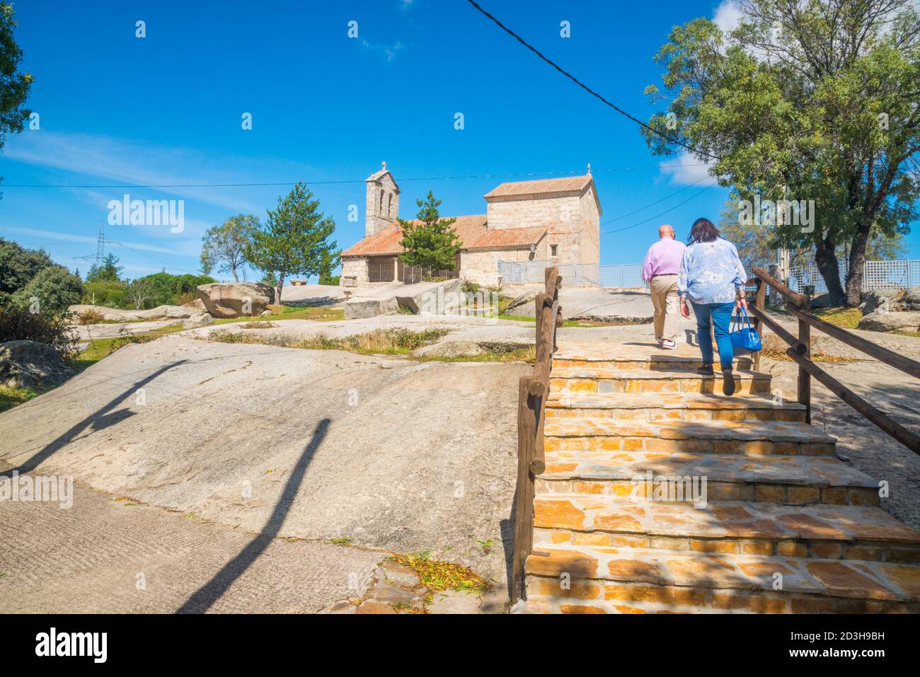 Église San Pedro Apostol. Sieteiglesias, province de Madrid, Espagne. Banque D'Images