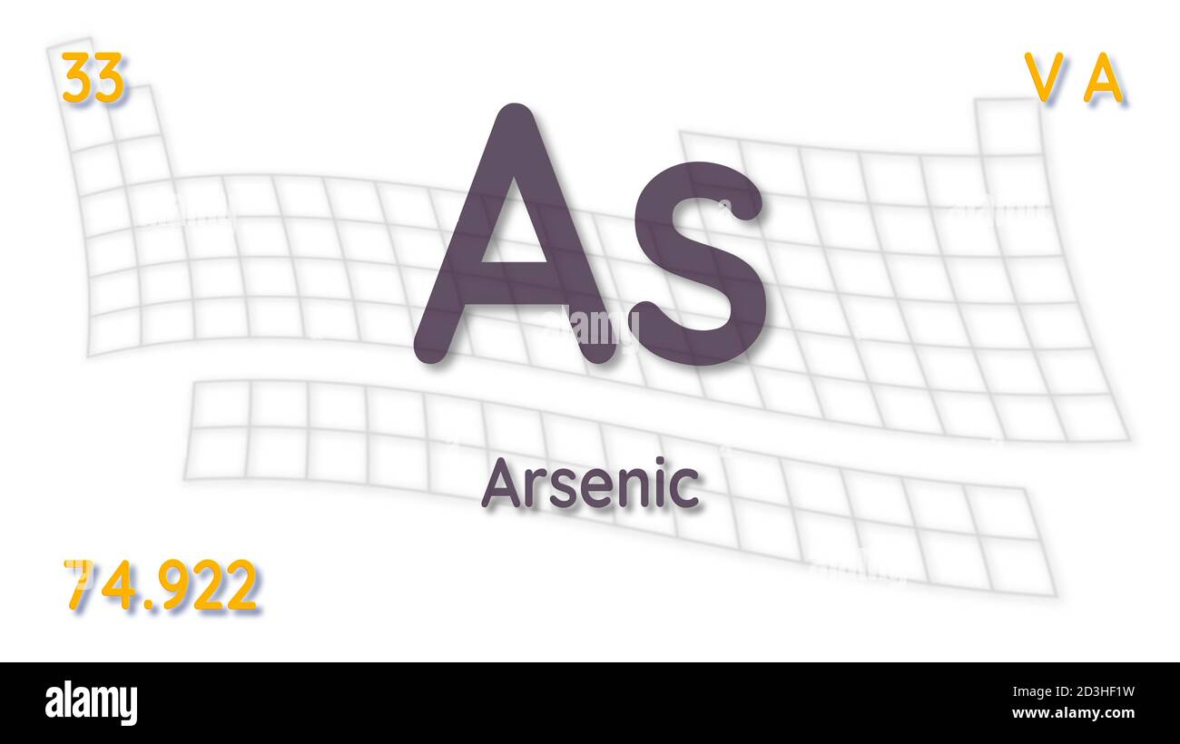 Arsenic élément chimique physique et chimie illustration bac Banque D'Images