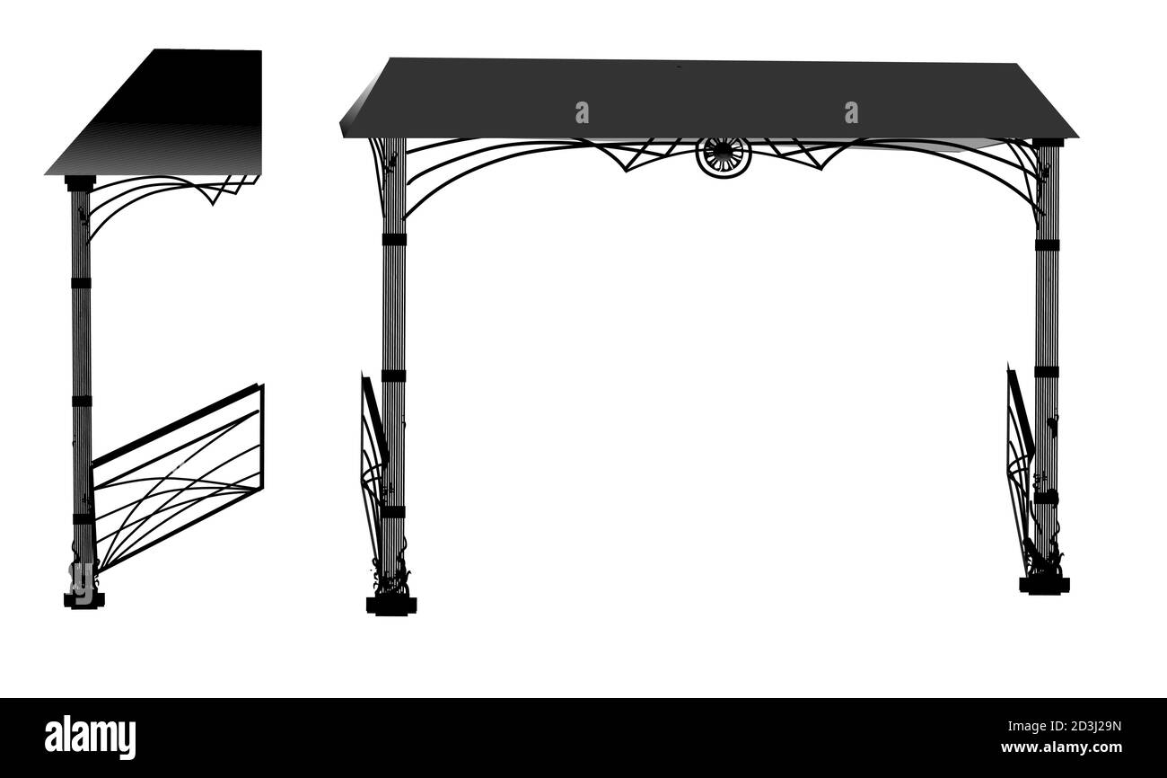 CROQUIS d'éléments métalliques forgés avec ornements anciens. Pare-soleil d'escalier forgé de forgeage artistique Illustration de Vecteur