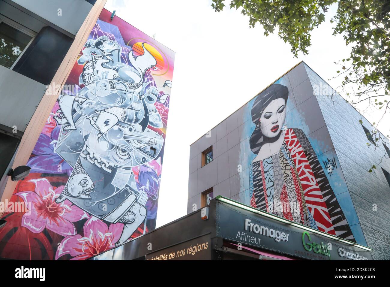 LE 13ÈME QUARTIER EN PLEIN AIR MUSÉE D'ART DE LA RUE À PARIS Banque D'Images