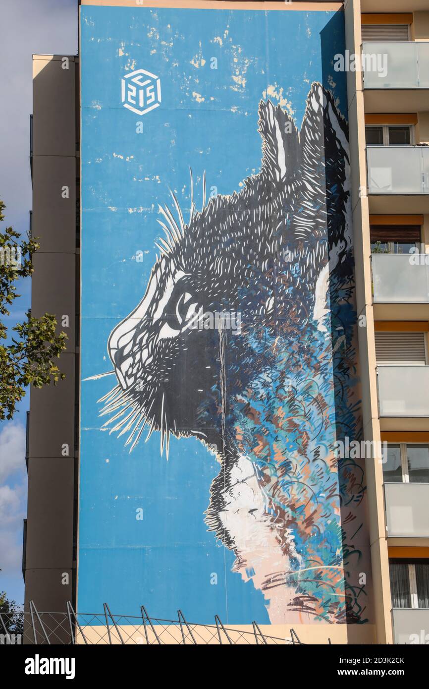 LE 13ÈME QUARTIER EN PLEIN AIR MUSÉE D'ART DE LA RUE À PARIS Banque D'Images