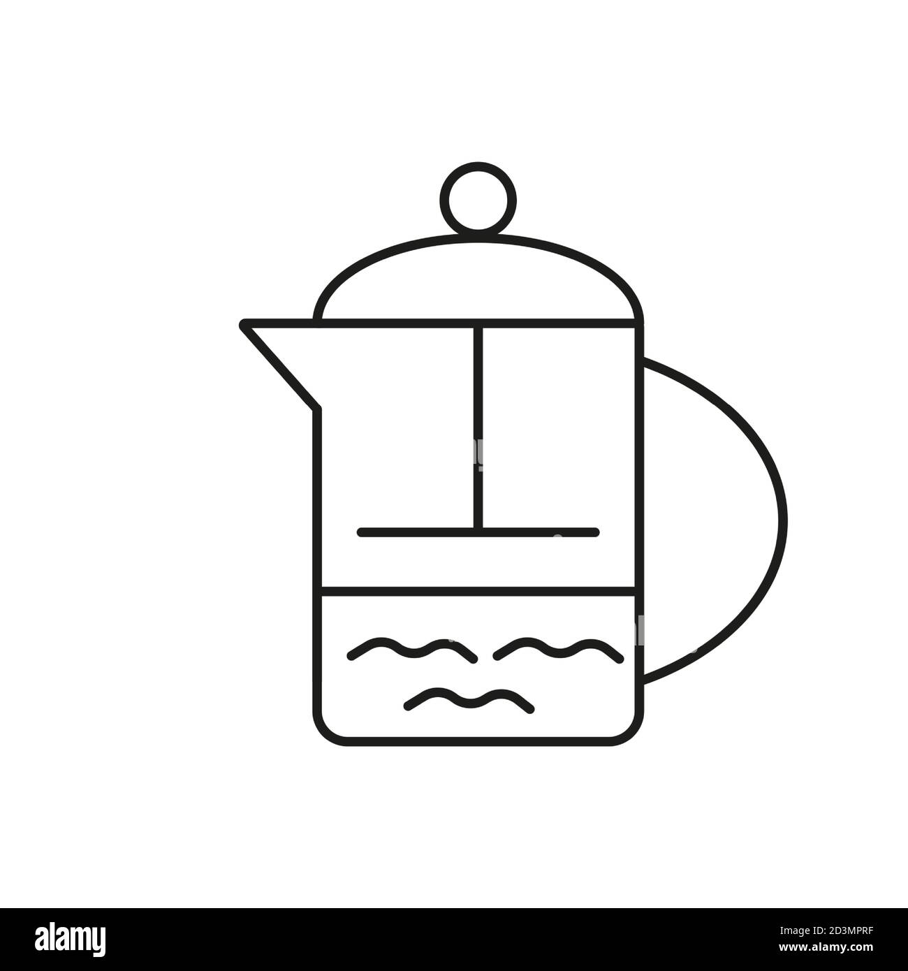 Icône de la presse française élément de l'icône du café pour le concept mobile et les applications Web. L'icône de presse en français à ligne fine peut être utilisée pour le Web et le mobile. Icône Premium activée Illustration de Vecteur