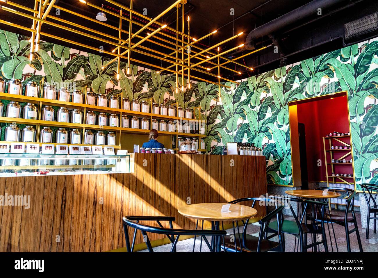 Intérieur du salon de thé Odette, Varsovie, Pologne Banque D'Images