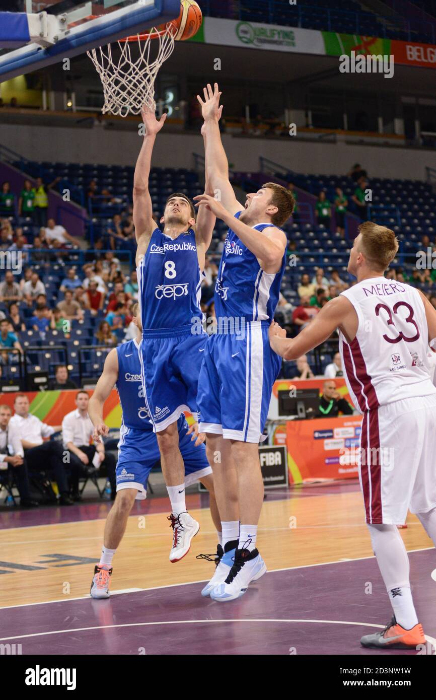 Tomas Satoransky - équipe de basket-ball de la République tchèque. Tournoi OQT FIBA Belgrade 2016 Banque D'Images
