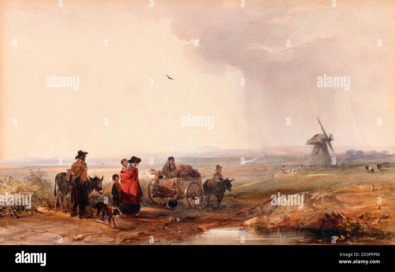 Gypsy Camp, Hollande par George Bryant Campion, 1800 Banque D'Images