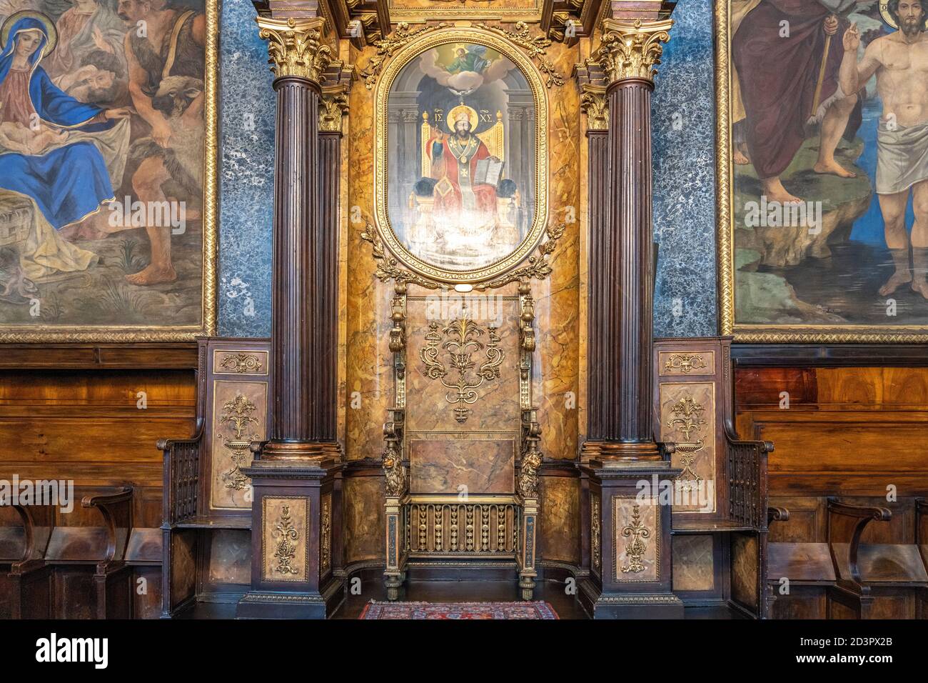 Innenraum der Griechenkirche zur Heiligen Dreifaltigkeit à Wien, Österreich, Europa | Sainte-Trinité de l'intérieur de l'église orthodoxe grecque, Vienne, Autriche, Banque D'Images
