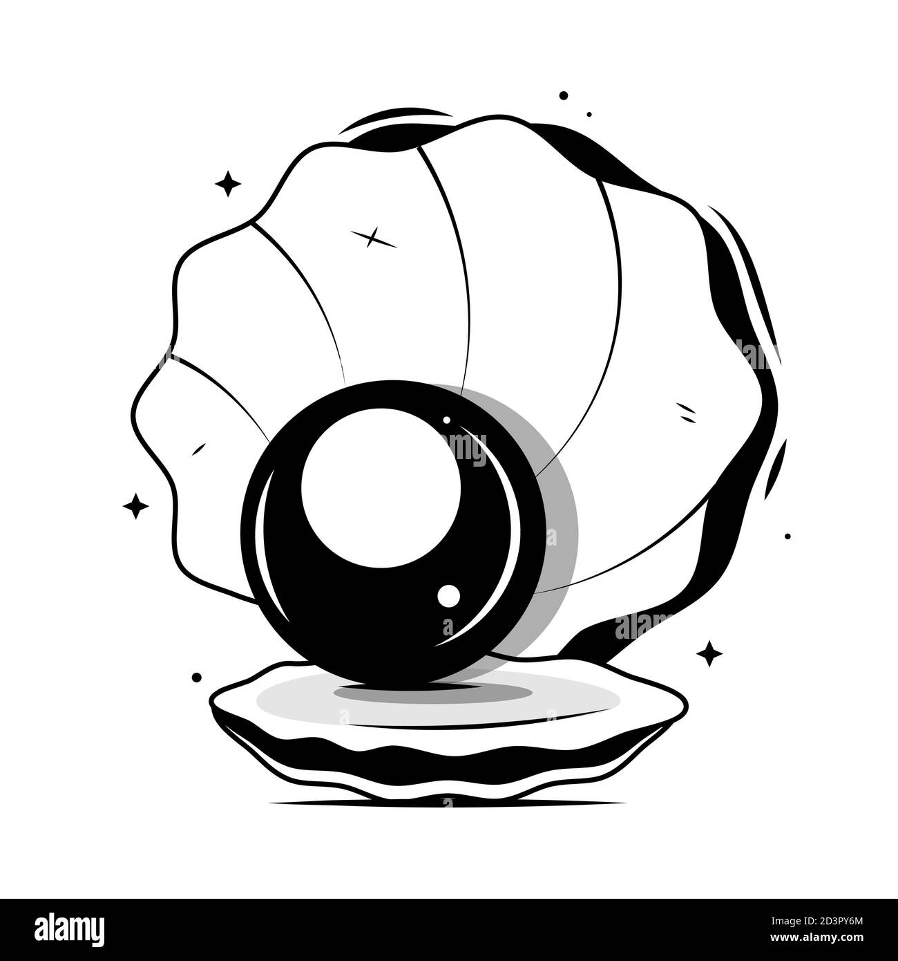 Modèle Pearl logo Design Perle sur fond blanc nacré Illustration de Vecteur