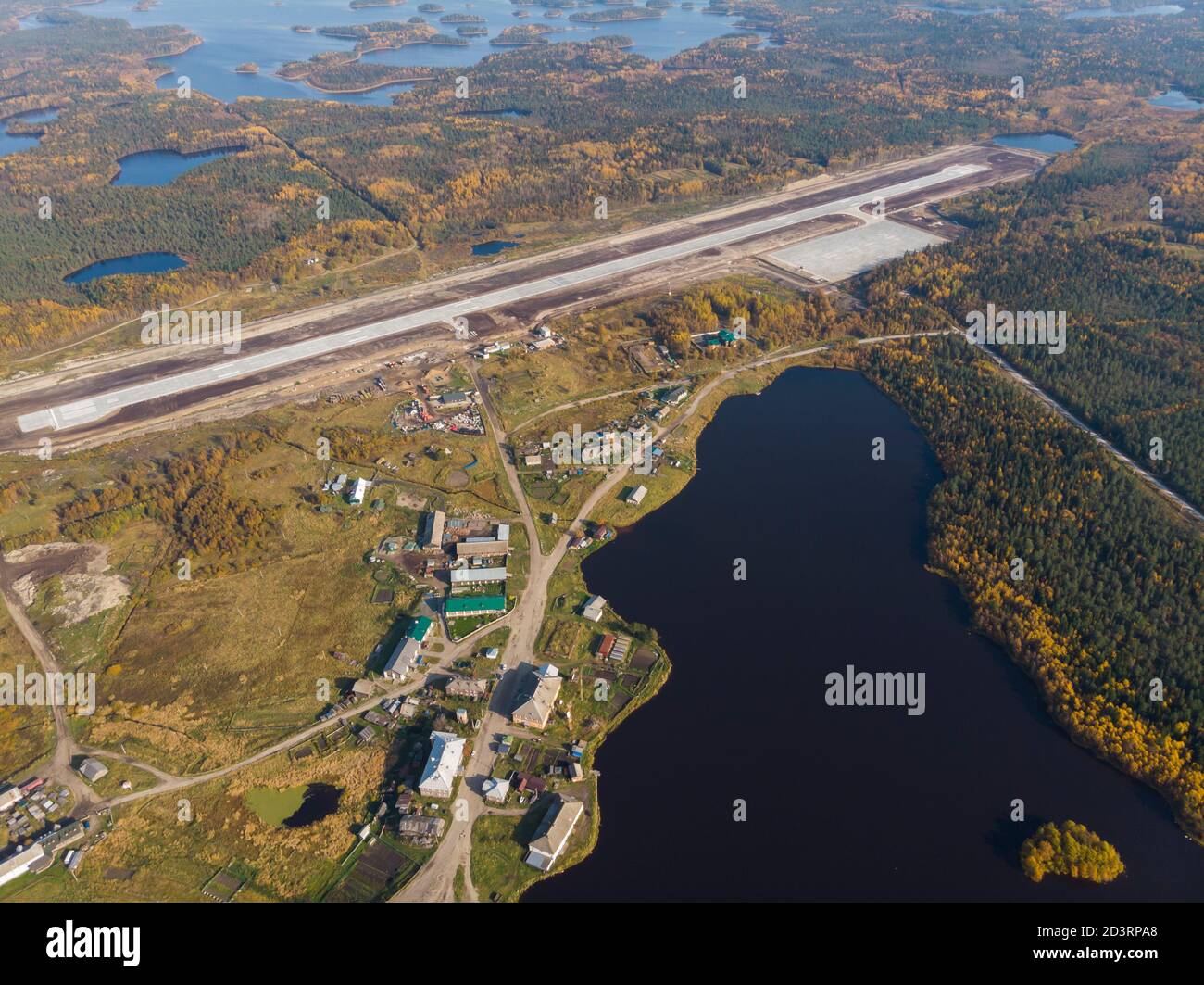 Solovki. Terrain d'aviation sur les îles Solovetsky Banque D'Images