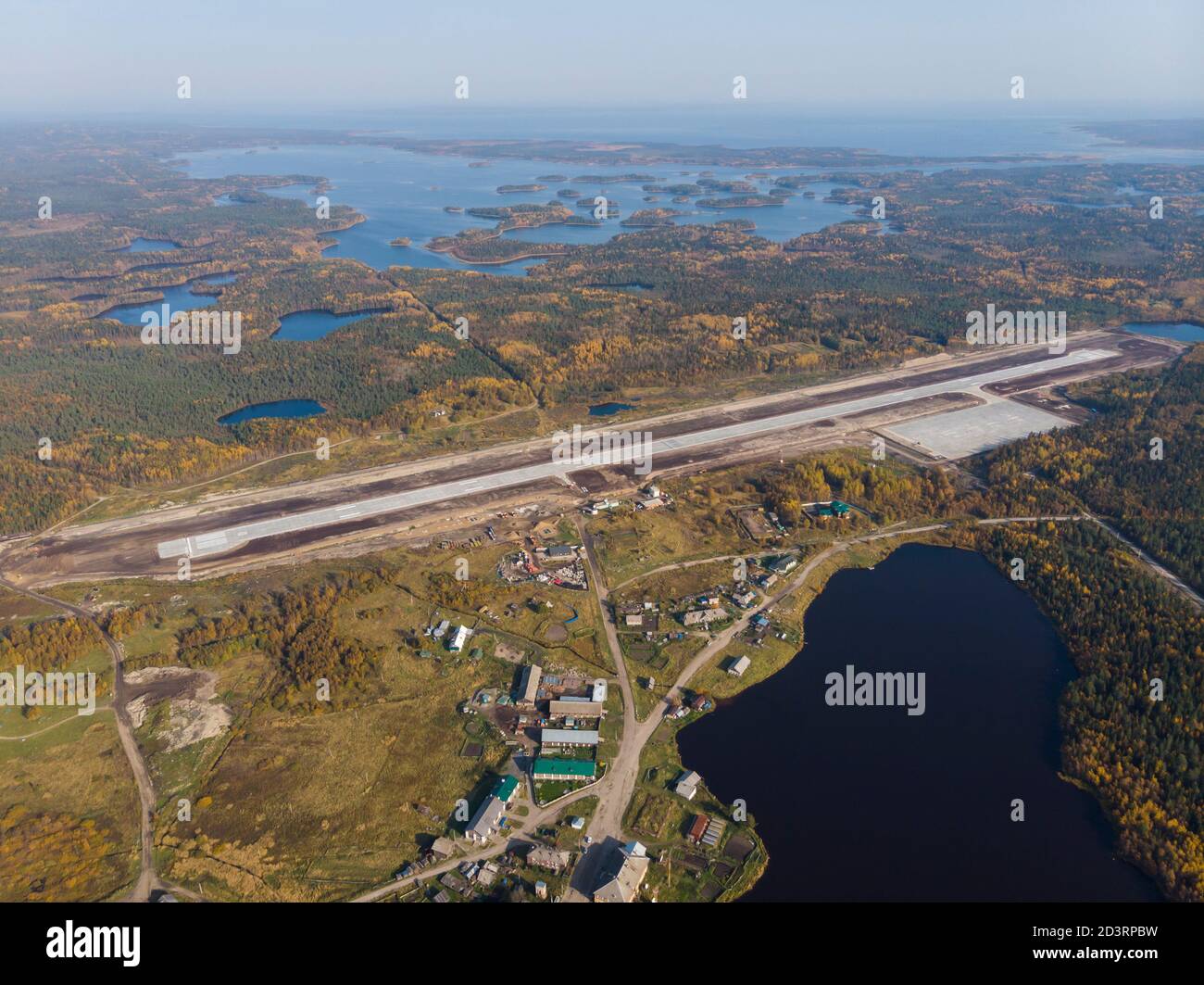 Solovki. Terrain d'aviation sur les îles Solovetsky Banque D'Images