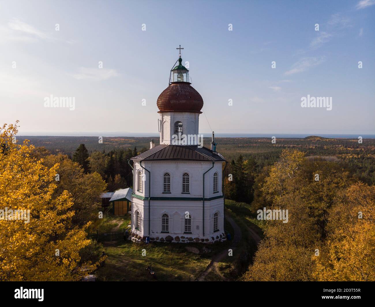 Septembre 2020 - Solovki. Église-phare au sommet du mont Sekirnaya. Russie, région d'Arkhangelsk Banque D'Images