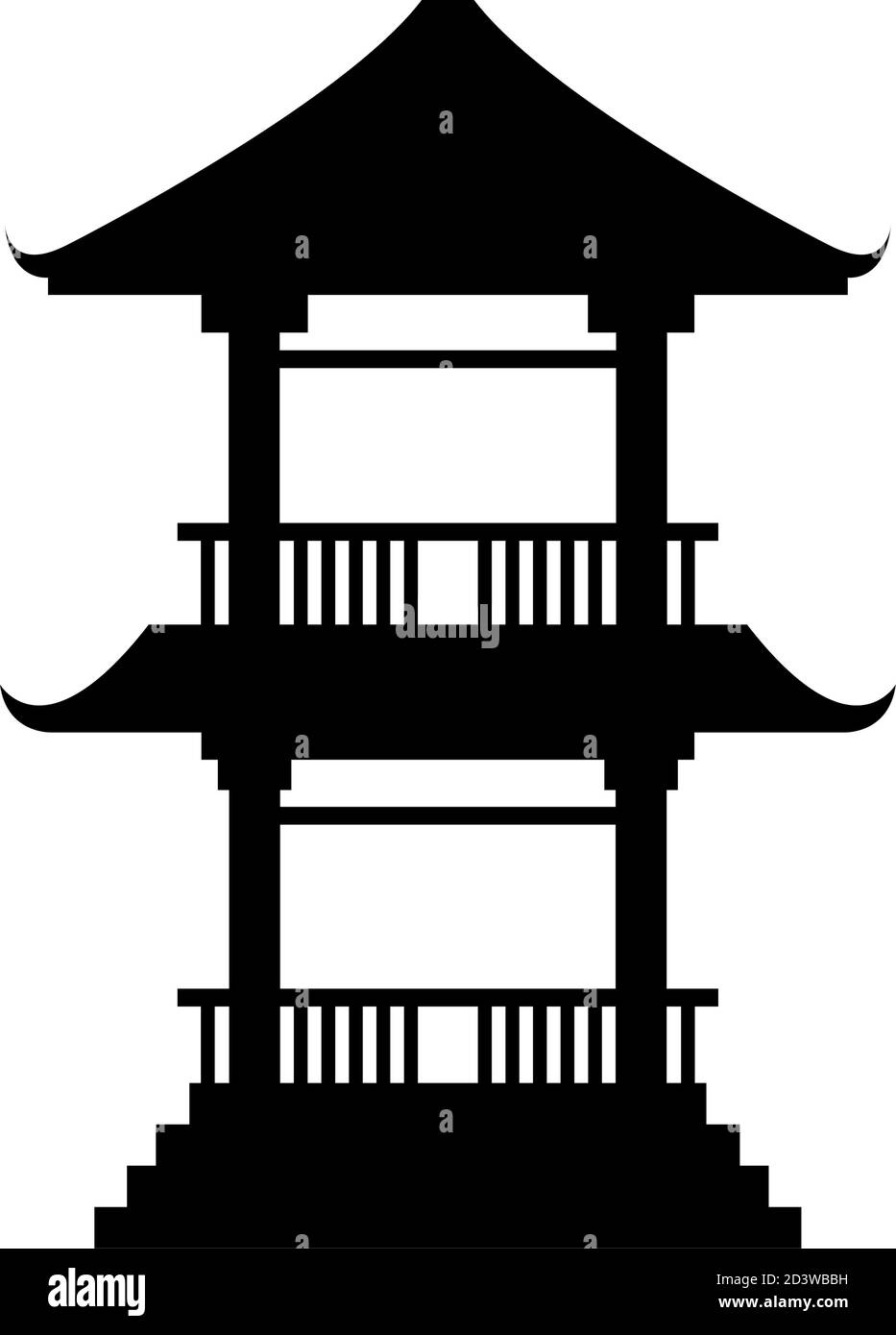Design de silhouette de bâtiment chinois, culture chinoise asie et thème oriental illustration vectorielle Illustration de Vecteur
