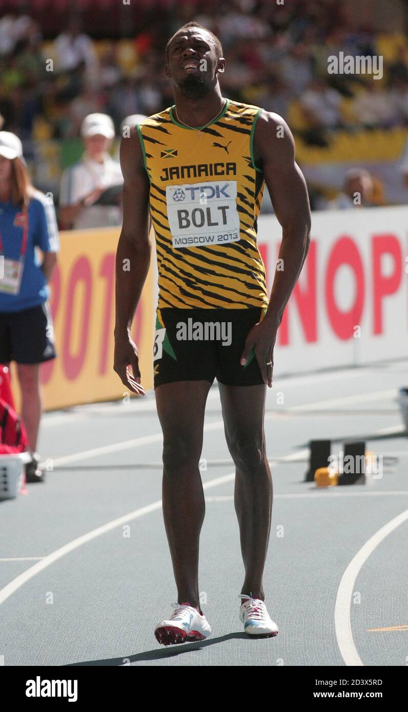 Usain Bolt de Jamaque 7 eme Stage 200 M hommes pendant le Championnat du monde Athlétisme 2013, le 16 2013 août à Moscou - photo Laurent Lairys / DPPI Banque D'Images