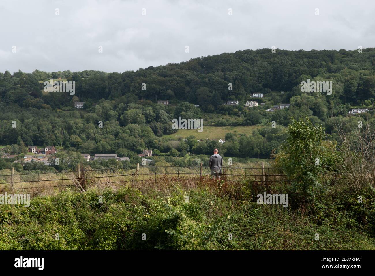 Vue sur la vallée du wye, de Goodrich à Leys Hill, Angleterre, Royaume-Uni Banque D'Images