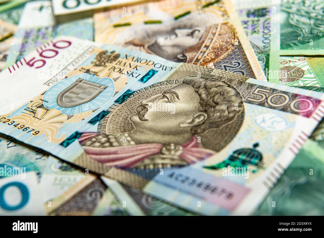 billets ou billets de banque en papier polonais Banque D'Images